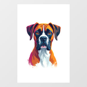 Autocollant Pour Fenêtre Portrait de Boxer Vintage Couleur Splash Pop Art I