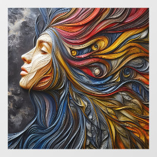 Autocollant Pour Fenêtre Portrait De La Femme Avec Arrogance Cling Fenêtre