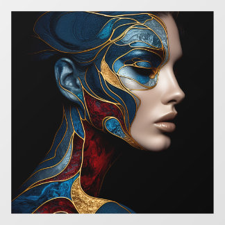 Autocollant Pour Fenêtre Portrait D'Une Femme En Abstrait