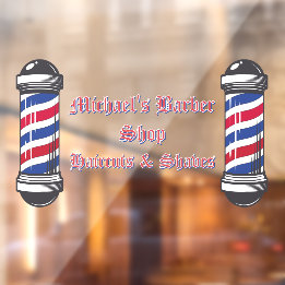Autocollant Pour Fenêtre Poteaux de salon de coiffure personnalisés Promo 2