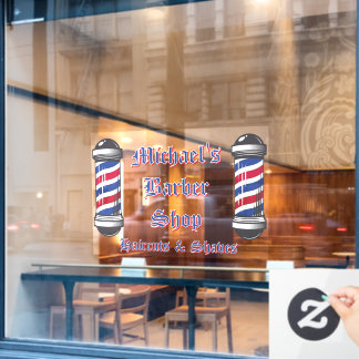 Autocollant Pour Fenêtre Poteaux de salon de coiffure personnalisés Promoti