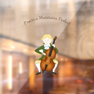 Autocollant Pour Fenêtre "Pratique Conserve Parfait" Joueur Cello Haydn
