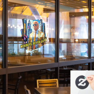 Autocollant Pour Fenêtre Président Trump - Les gagnants n'arrêtent jamais