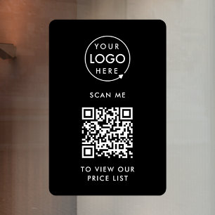 Autocollant Pour Fenêtre Prix du code QR   Black Business Logo Scan Me
