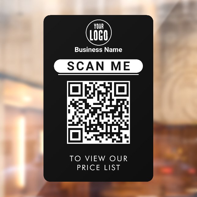 Autocollant Pour Fenêtre Prix du code QR | Logo professionnel sans contact (Feuille 2)