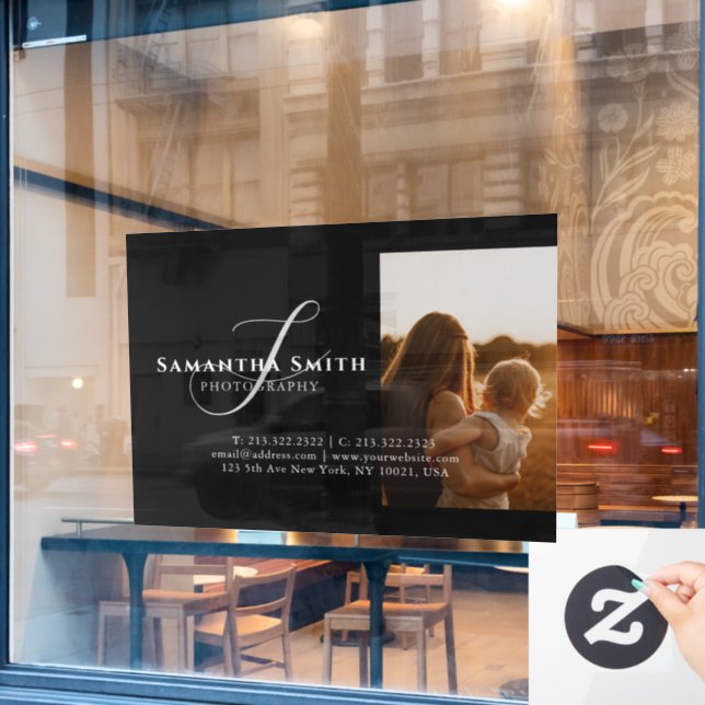 Autocollant Pour Fenêtre Professionnel moderne noir et blanc 4 photos (Fenêtre de café)