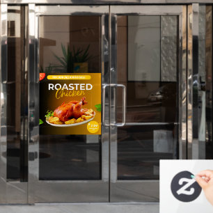 Autocollant Pour Fenêtre Promo de prix de poulet rôti sur le marché de Pers