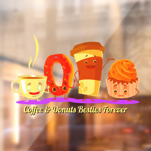Autocollant Pour Fenêtre Promo personnalisé pour les meilleures amies café 