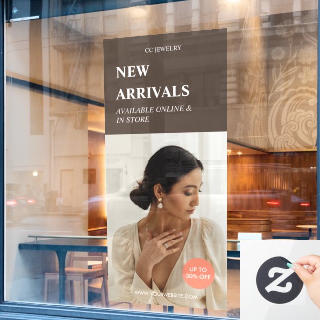 Autocollant Pour Fenêtre Promotion moderne Photo Annonces commerciales Brow (Fenêtre de café)