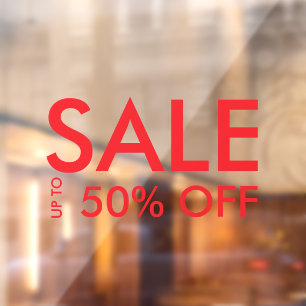 Autocollant Pour Fenêtre Promotional Red Shop Vente 50% de réduction