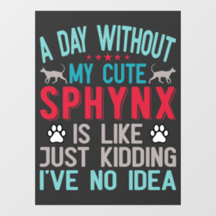 Autocollant Pour Fenêtre Propriétaire Canadien De Chat Sphynx Sans Cheveux 