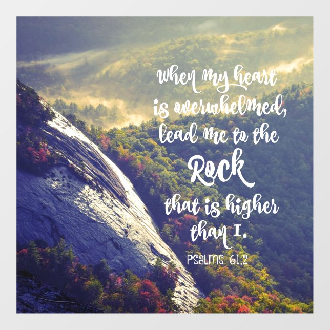 Autocollant Pour Fenêtre Psaumes : Quand mon coeur est écrasé Verse (Feuille)