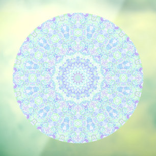 Autocollant Pour Fenêtre Psychédélique Coloré Pastel Ornate Hippie Mandala