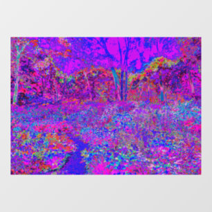 Autocollant Pour Fenêtre Psychédélique Impressionniste Paysage Violet