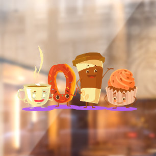 Autocollant Pour Fenêtre Publicité pour beignet ou cupcake de la boutique d