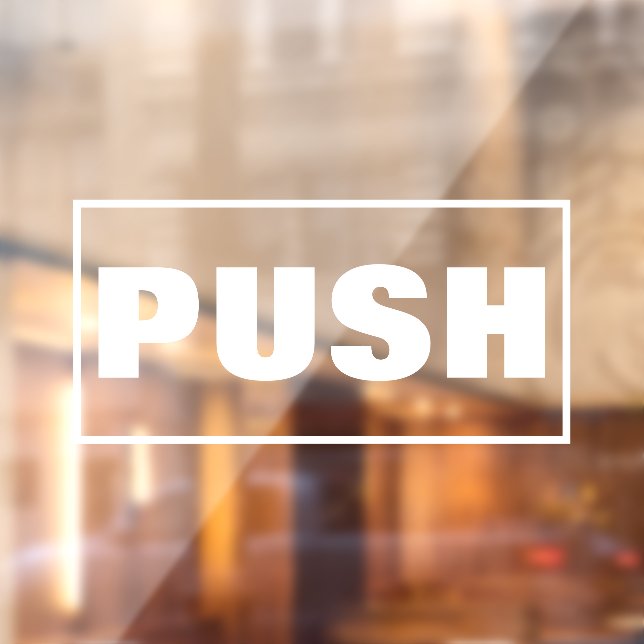 Autocollant Pour Fenêtre Push Door Sign, (Feuille 2)