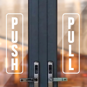 Autocollant Pour Fenêtre Push Pull Entrée Quitter Porte en Verre Signal Bla