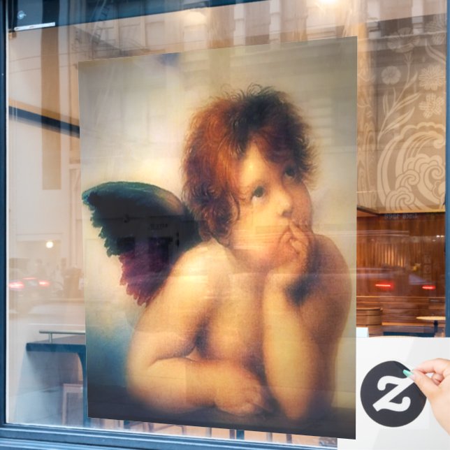 Autocollant Pour Fenêtre Putti Angel (Fenêtre de café)
