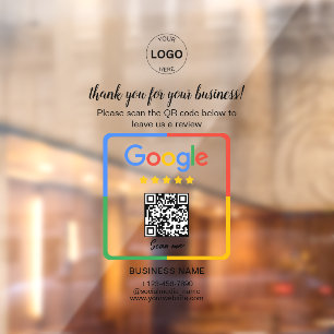 Autocollant Pour Fenêtre Qr Code Google Commentaires Logo d'entreprise