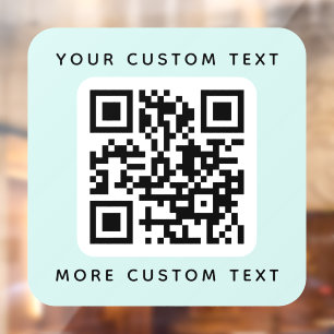 Autocollant Pour Fenêtre QR code personnalisé texte haut et bas lumière ble
