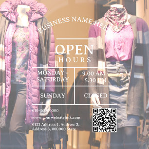 Autocollant Pour Fenêtre QR Code Restaurant Salon d'affaires Ouverture de l