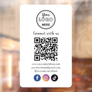 Autocollant Pour Fenêtre QR Code Se Connecter Avec Nous Facebook Instagram 