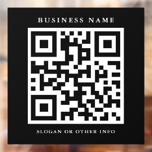 Autocollant Pour Fenêtre QR Code Simple Black Carré Business