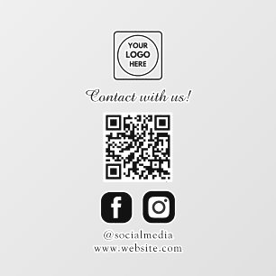 Autocollant Pour Fenêtre QR personnalisé blanc   Affichage de connexion aux