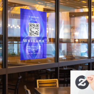 Autocollant Pour Fenêtre QRcode de bienvenue en magasin Marin 