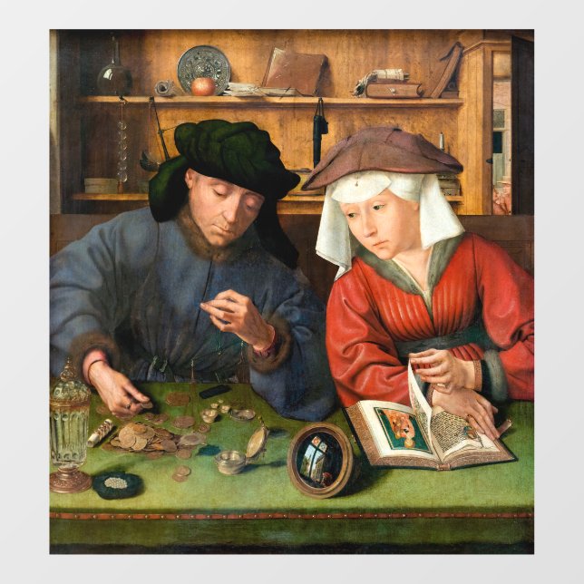 Autocollant Pour Fenêtre Quentin Matsys - Le Moneylender et sa femme (Feuille)
