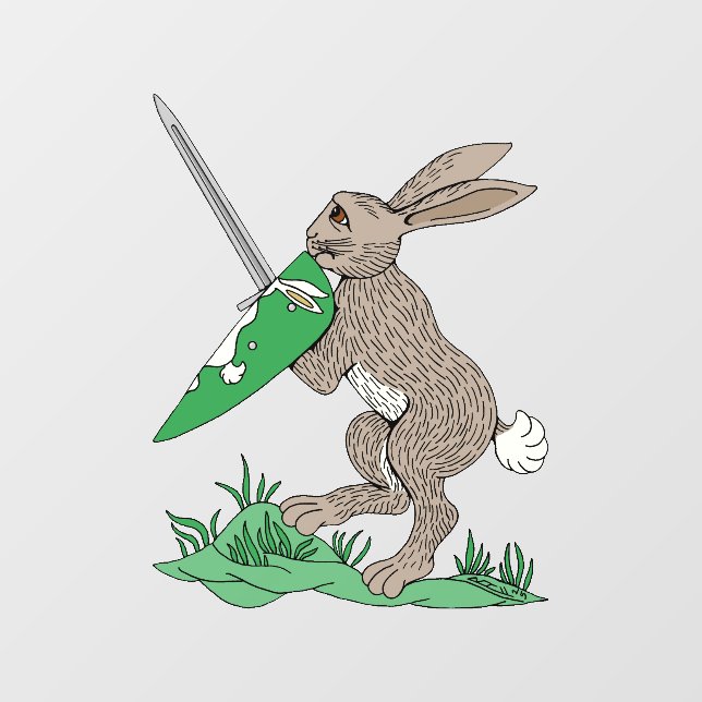 Autocollant Pour Fenêtre Rabbit de guerrier médiéval (Feuille)