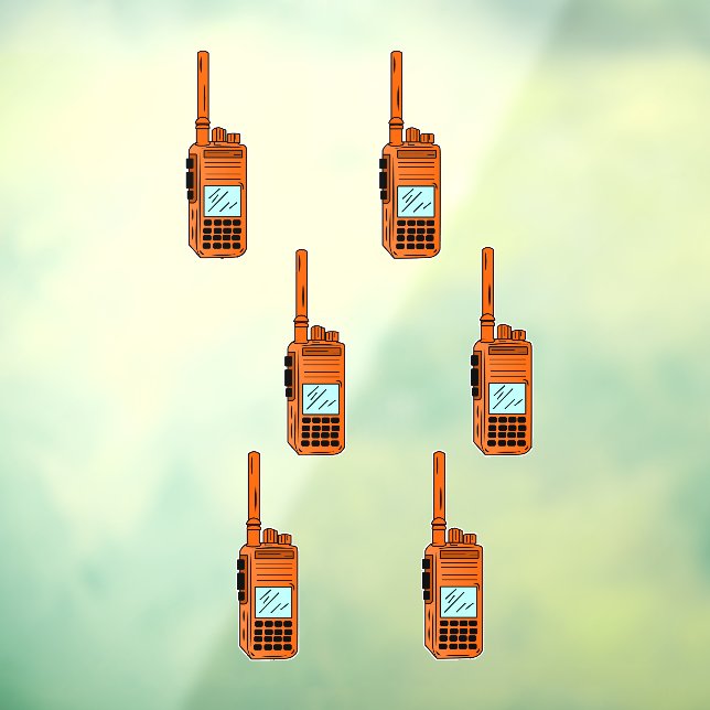 Autocollant Pour Fenêtre Radio orange (Feuille 3)