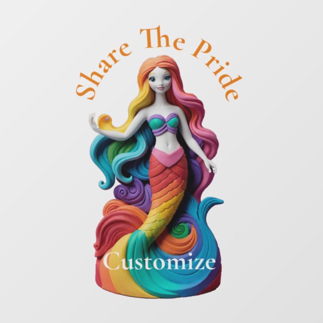Autocollant Pour Fenêtre Rainbow Pride Sirène Thunder_Cove (Feuille)