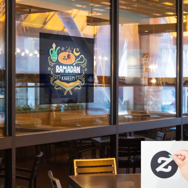Autocollant Pour Fenêtre Ramadan Kareem Maison ou entreprise (Fenêtre du restaurant)