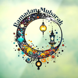Autocollant Pour Fenêtre Ramadan Moon de style Pollock