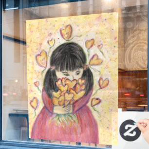 Autocollant Pour Fenêtre Rassembler les Coeurs d'amour Art Décoration Cling