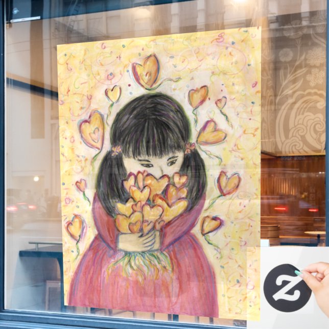 Autocollant Pour Fenêtre Rassembler les Coeurs d'amour Art Décoration Cling (Fenêtre de café)