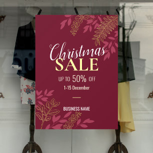 Autocollant Pour Fenêtre Red Christmas Business Sale Business Promotion Pub