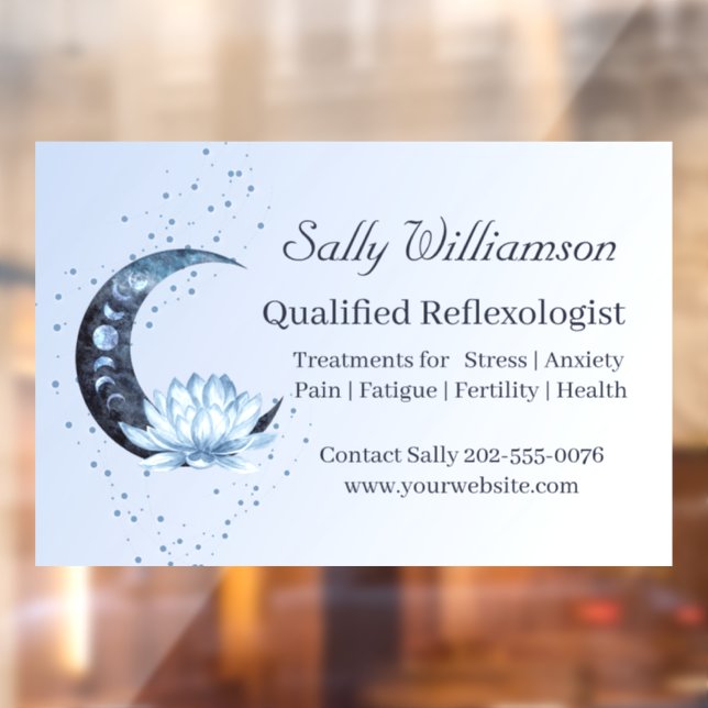 Autocollant Pour Fenêtre Réflexologie Fleur de Lotus Bleu Lune Promotionnel (Feuille 2)