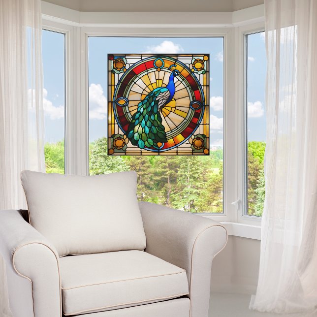 Autocollant Pour Fenêtre Regal Peacock Faux Verre (Créateur téléchargé)