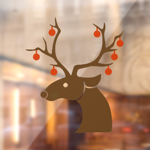 Autocollant Pour Fenêtre Reindeer de Noël 3 clin de fenêtre
