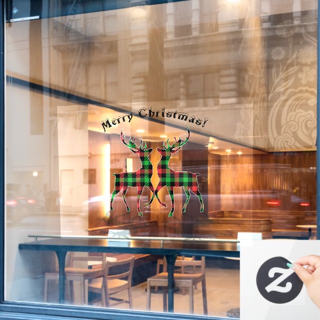 Autocollant Pour Fenêtre Reindeer Décoration de Noël Bonne Clientèle (Fenêtre de café)