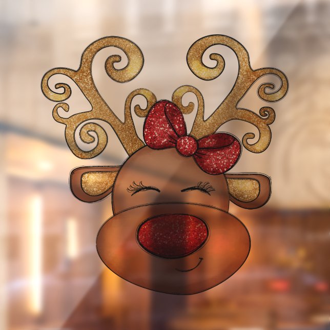 Autocollant Pour Fenêtre Reindeer Signalisation de Noël vitrine de l'atelie (Feuille 2)