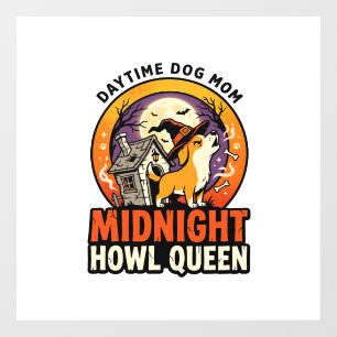 Autocollant Pour Fenêtre Reine des Hurlements de Chien d'Halloween