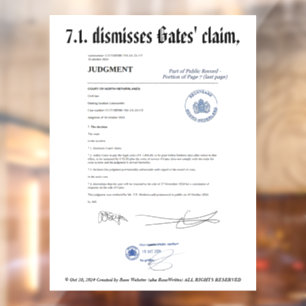 Autocollant Pour Fenêtre Rejette la réclamation de Gates par RoseWrites Win