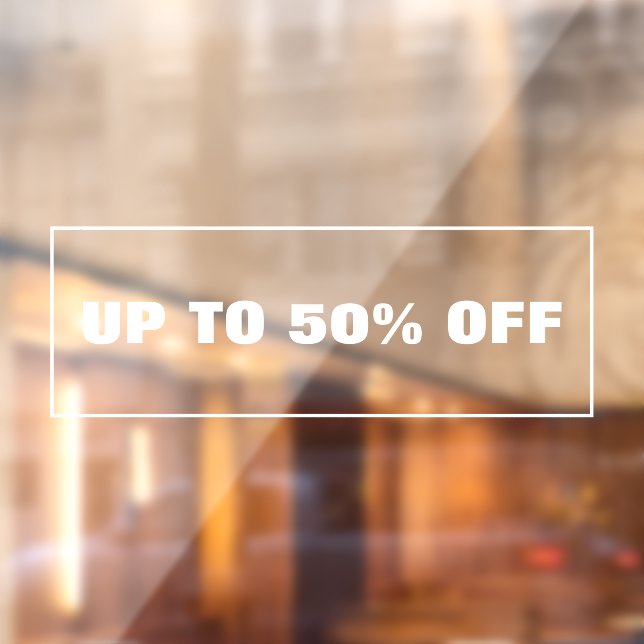 Autocollant Pour Fenêtre Remise commerciale (Feuille 2)