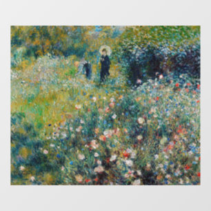 Autocollant Pour Fenêtre Renoir - Femme avec un parasol dans un jardin
