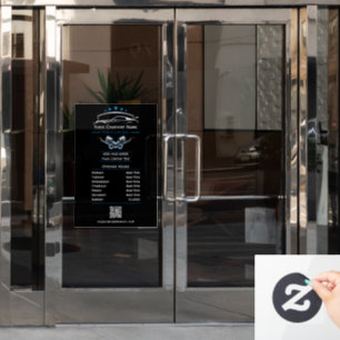 Autocollant Pour Fenêtre Réparation automobile professionnelle, heures d'ou