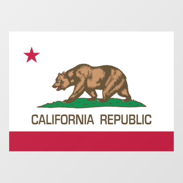 Autocollant Pour Fenêtre République de Californie (drapeau d'État) (Feuille)