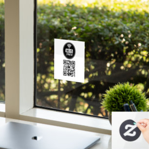 Autocollant Pour Fenêtre Réseau Wifi et mot de passe Commerce de détail 